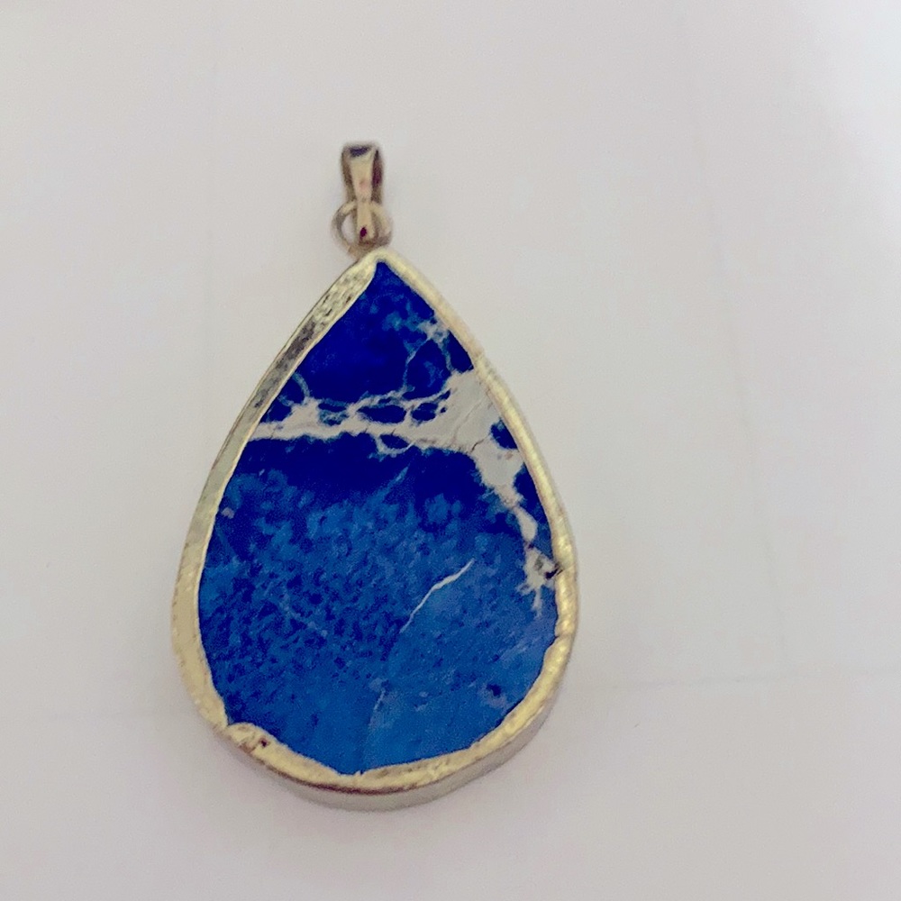 Large lapis pear shape pendant
